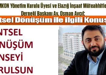 Kentsel Dönüşüm Konseyi Kurulmalı