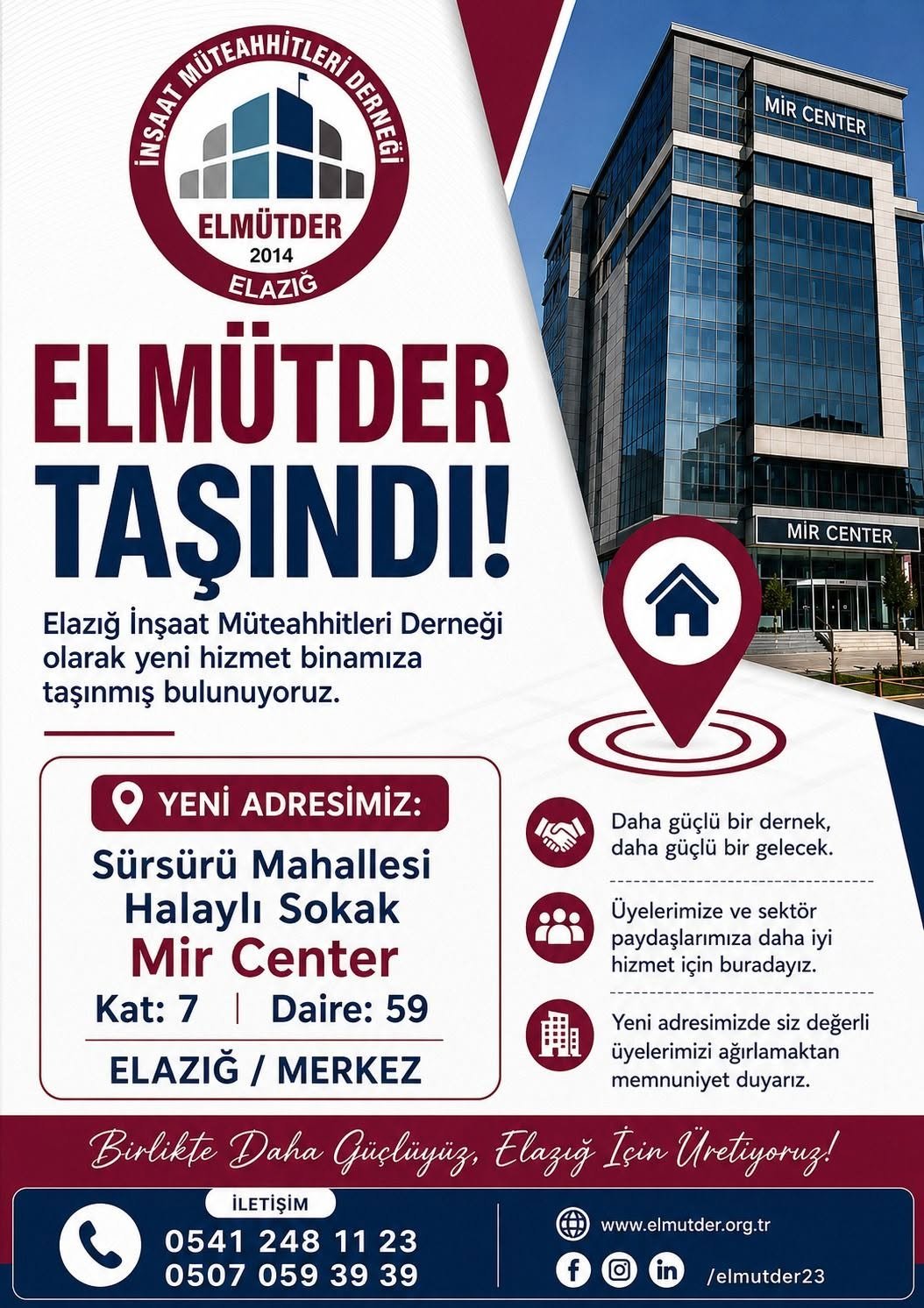 ELMÜTDER Yeni Hizmet Binasında Üyelerine Hizmet Vermeye Başladı